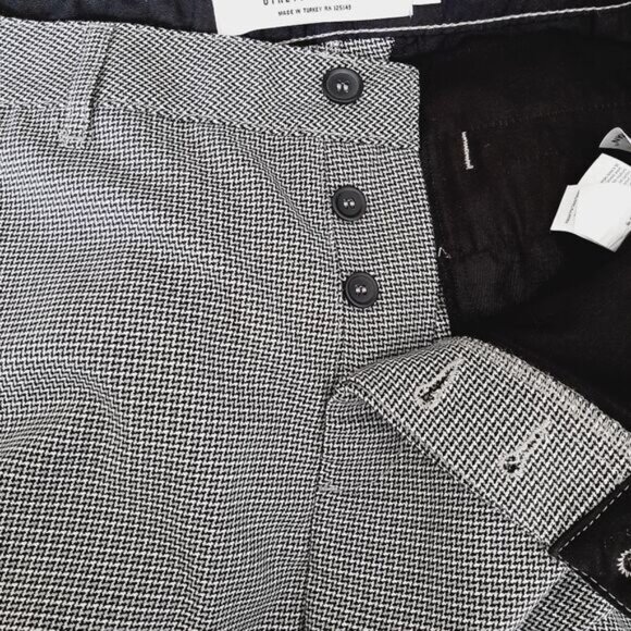 TOPMAN Stretch Skinny Button Fly Trousers Grey Geometric Pattern Men's Sz 38 - Picture 6 of 11